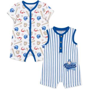 Little Me Baby Boys 2-pack of Rompers(Blue Lolite/Multi)