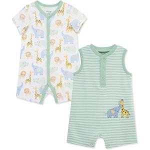 Little Me Baby Boys 2-pack of Rompers(Mist Green/Multi)