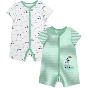 Little Me Baby Boys 2-pack of Rompers(Neptune Green/Multi)