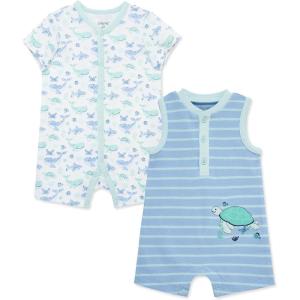 Little Me Baby Boys 2-pack of Rompers(Placid Blue/Multi)