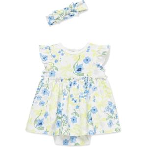 Little Me Clothes for Baby Girls’ Popover Bodysuit Dress and Headband Set, 3-12 Months(Marshmallow/Marina)