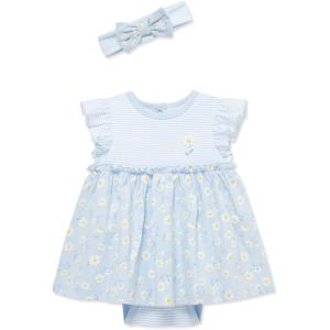 Little Me Clothes for Baby Girls’ Popover Bodysuit Dress and Headband Set, 3-12 Months(Nantucket Breeze)