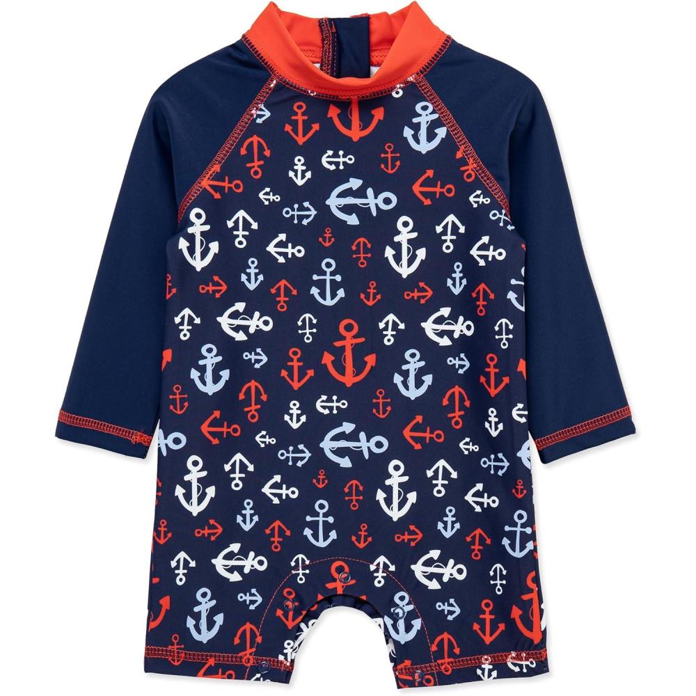 imageLittle Me Clothes for Baby Boys Long Sleeve Full Coverage Rash Guard Suit 624 MonthsMedieval Blue