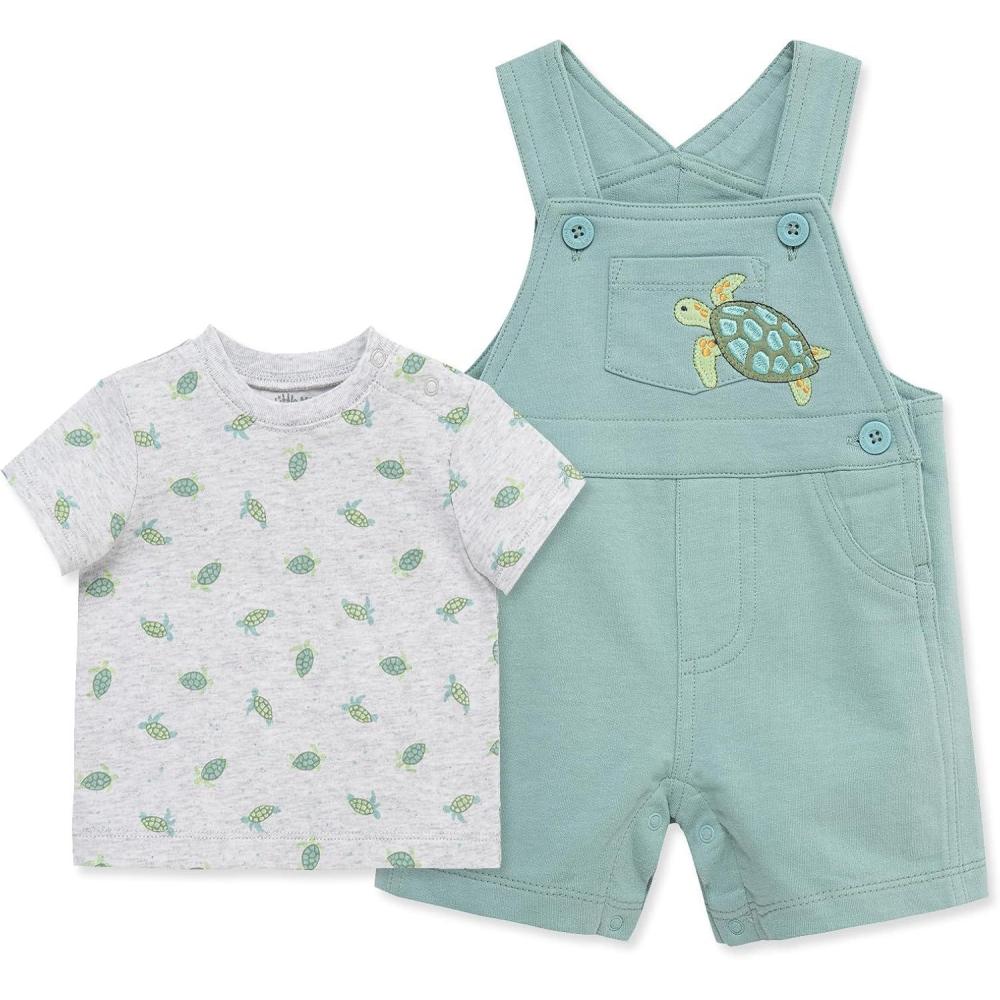 imageLittle Me babyboys 2piece Tee Shirt and Shortall SetGreen