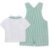 Little Me Baby Boy Shortall Set – 2-Piece, Tee Shirt and Overall Shorts, Cute and Comfy Outfits(Bright Green/White Polo)