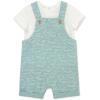 Little Me Baby-Boys 2-piece Gauze Tee Shirt and Shortall Set, 3 to 12 Months(Aquifer/Marshmallow)