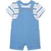 Little Me Baby-Boys 2-piece Gauze Tee Shirt and Shortall Set, 3 to 12 Months(Silver Lake Blue/Marshmallow)