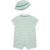 Little Me Clothes for Baby Boys’ Soft Cotton Short Sleeve Romper Shirt and Coordinating Hat Set, 3 to 12 Months(Green Golf)