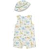 Little Me Clothes for Baby Boys’ Soft Cotton Short Sleeve Romper Shirt and Coordinating Hat Set, 3 to 12 Months(Jungle)