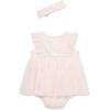 Little Me Clothes for Baby Girls’ Popover Bodysuit Dress and Headband Set, 3-12 Months(Barely Pink Strawberry)