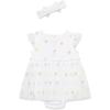 Little Me Clothes for Baby Girls’ Popover Bodysuit Dress and Headband Set, 3-12 Months(Bright White)