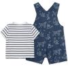 Little Me baby-boys 2-piece Tee Shirt and Shortall Set(Blue Puppipes)