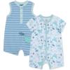 Little Me Clothes for Baby Boys’ 2-Pack Rompers, 3-12 Months(Placid Blue)