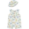 Little Me Clothes for Baby Boys’ Soft Cotton Short Sleeve Romper Shirt and Coordinating Hat Set, 3 to 12 Months(Jungle)