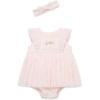 Little Me Clothes for Baby Girls’ Popover Bodysuit Dress and Headband Set, 3-12 Months(Barely Pink Strawberry)