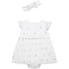Little Me Clothes for Baby Girls’ Popover Bodysuit Dress and Headband Set, 3-12 Months(Bright White)