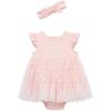 Little Me Clothes for Baby Girls’ Popover Bodysuit Dress and Headband Set, 3-12 Months(Pink Almond)