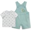 Little Me baby-boys 2-piece Tee Shirt and Shortall Set(Green)