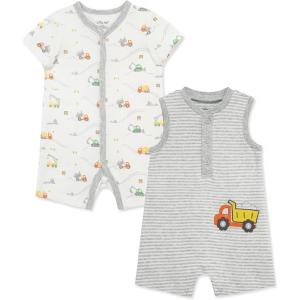 Little Me Baby Boys 2-pack of Rompers(Soft Gray/Multi)