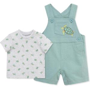Little Me baby-boys 2-piece Tee Shirt and Shortall Set(Green)