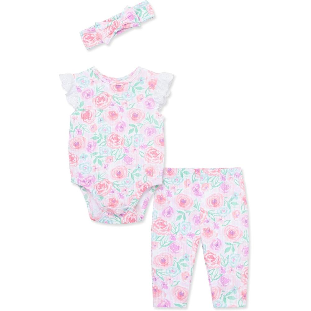 imageLittle Me Baby Girls Bodysuit and Pant Set 312 Months