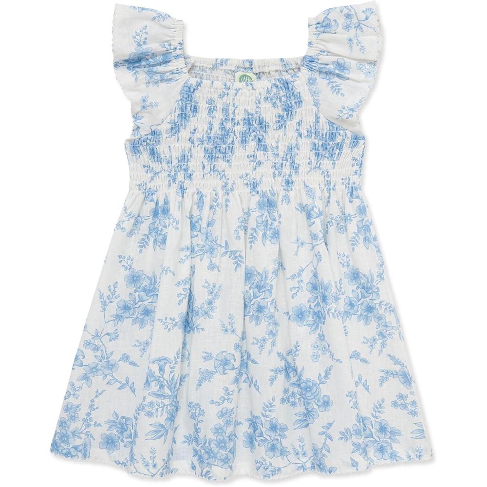 imageLittle Me Clothes for Baby Girls Sundress with Panty 12 Months 4 ToddlerBlueMulti
