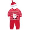 Little Me Clothes for Baby Boys’ 3-Piece Christmas Santa Jogger Pajama Set, 9M