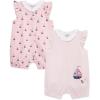 Little Me Clothes for Baby Girls’ 2-Pack Rompers, 3 Months – 12 Months(Almond Blossom/Multi)