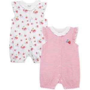 Little Me Clothes for Baby Girls’ 2-Pack Rompers, 3 Months – 12 Months(Pink Lemonade/Multi)