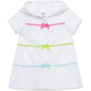 Little Me Clothes for Baby Girls’ Swimsuit Hooded Cover-Up, 6 Months – 4 Toddler(White Multi)