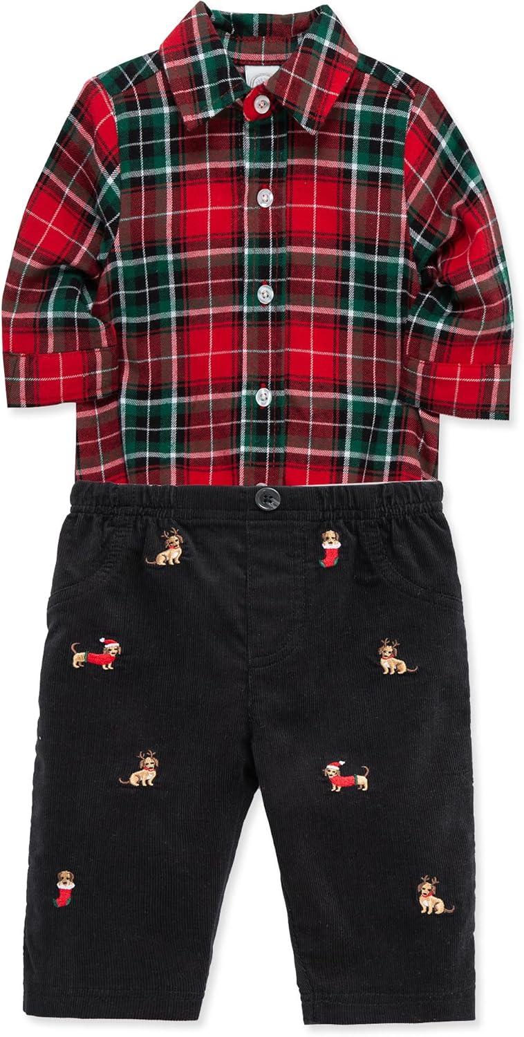 imageLittle Me Clothes for Baby Boys Fancy Dress Party Pups Assorted Set 3 Months to 9 MonthsRedBlack