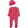 Little Me Clothes for Baby Gender Neutral Viscose from Bamboo Zipper Closure Holiday Footie Pajamas, Newborn to 9 Months(Lipstick Red)