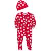 Little Me Clothes for Baby Gender Neutral Viscose from Bamboo Zipper Closure Holiday Footie Pajamas, Newborn to 9 Months(Lipstick Red)