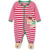 Little Me Clothes for Baby Boys’ and Girls’ Holiday Footies Rompers Sleepers, Newborn to 6 Months(Reindeer Stripe Footie)