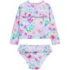 Little Me Baby Girls’ Little Girls’ Two-piece UPF+ 50 Sun Protection Rash Guard Set(Floral)