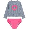 Little Me Baby Girls’ Little Girls’ Two-piece UPF+ 50 Sun Protection Rash Guard Set(Medieval Blue)