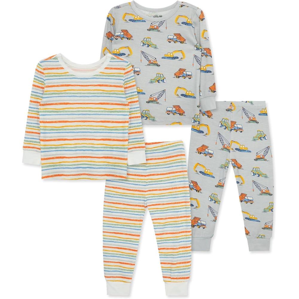 imageLittle Me Clothes for Baby Boys 2Pack Bamboo Pajama Set 12 Months  4ToddlerMicro Chip
