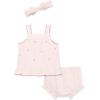 Little Me Clothes for Baby Girls’ Woven Sunsuit and Headband Set, 3-12 Months(Pink Tulip)