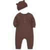 Little Me Baby Boys’ Essential Solids 2-Piece Cap and Button-Up Jumpsuit Coverall, 0-12 Months