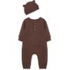 Little Me Baby Boys’ Essential Solids 2-Piece Cap and Button-Up Jumpsuit Coverall, 0-12 Months