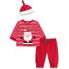 Little Me Clothes for Baby Boys’ 3-Piece Christmas Santa Jogger Pajama Set, 6M