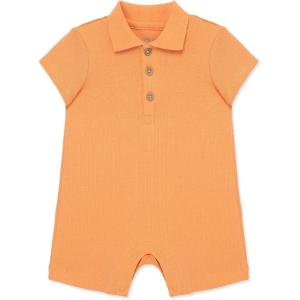 Little Me Simply Essential Solids 100% Organic Clothes for Baby Boys’ Collared Polo Romper, 3-12 Months