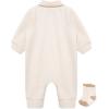Little Me Clothes for Baby Boys’ Snap Closure Coverall and Matching Socks Set, 3 Months to 12 Months(Oatmeal Heather Safari)