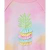 Little Me Baby Girls’ Girls Two-piece Rash Guard Set(Tie-dye Pineapple)
