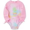 Little Me Baby Girls’ Girls Two-piece Rash Guard Set(Tie-dye Pineapple)