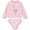 Little Me Baby Girls’ Girls Two-piece Rash Guard Set(Pink Flamingo)