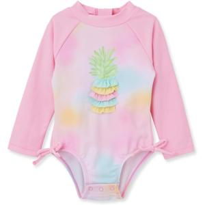 Little Me Baby Girls’ Girls Two-piece Rash Guard Set(Tie-dye Pineapple)