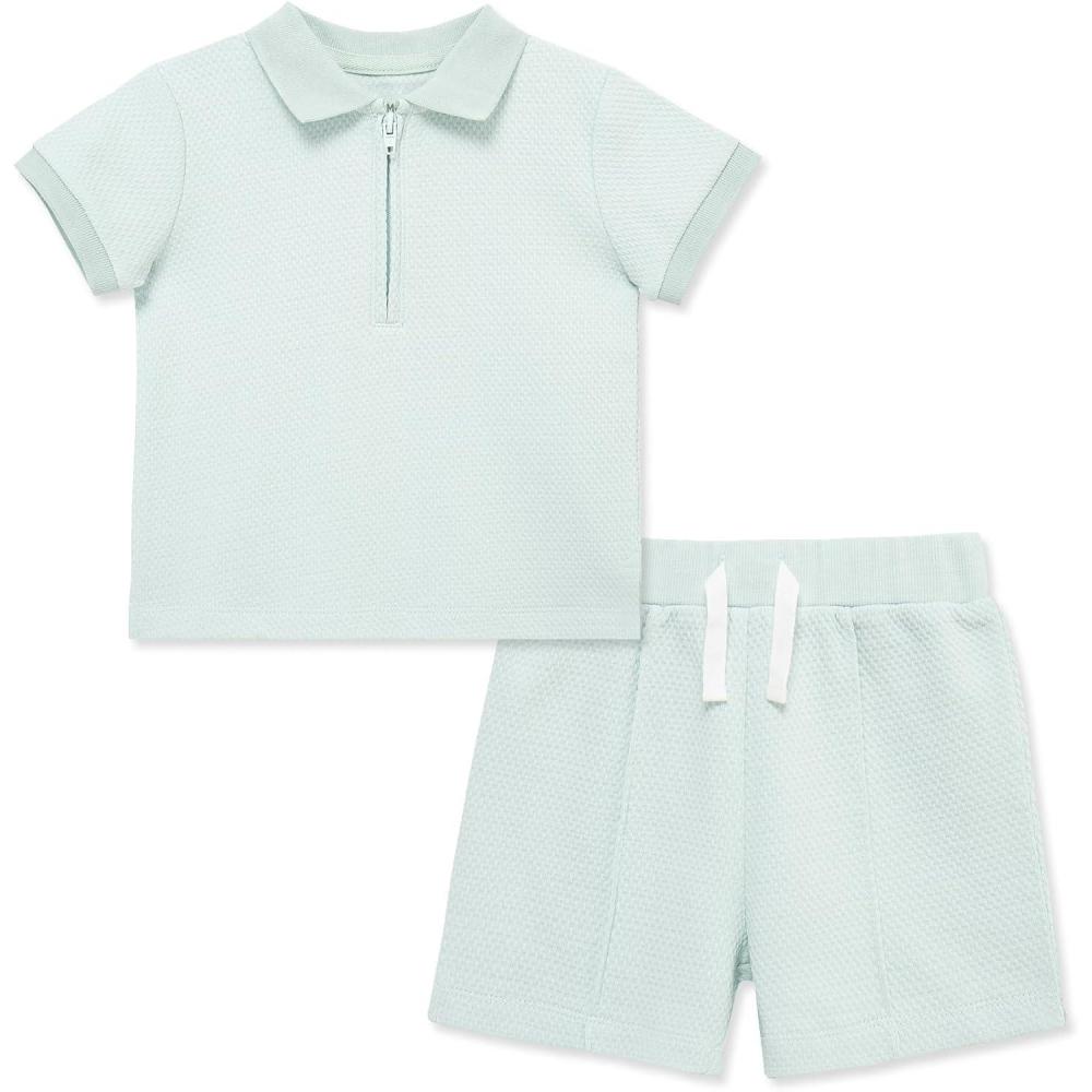 imageLittle Me Clothes for Baby Boys Organic Cotton 2Piece Short and Shirt Set 12 Months 4 ToddlerGreen