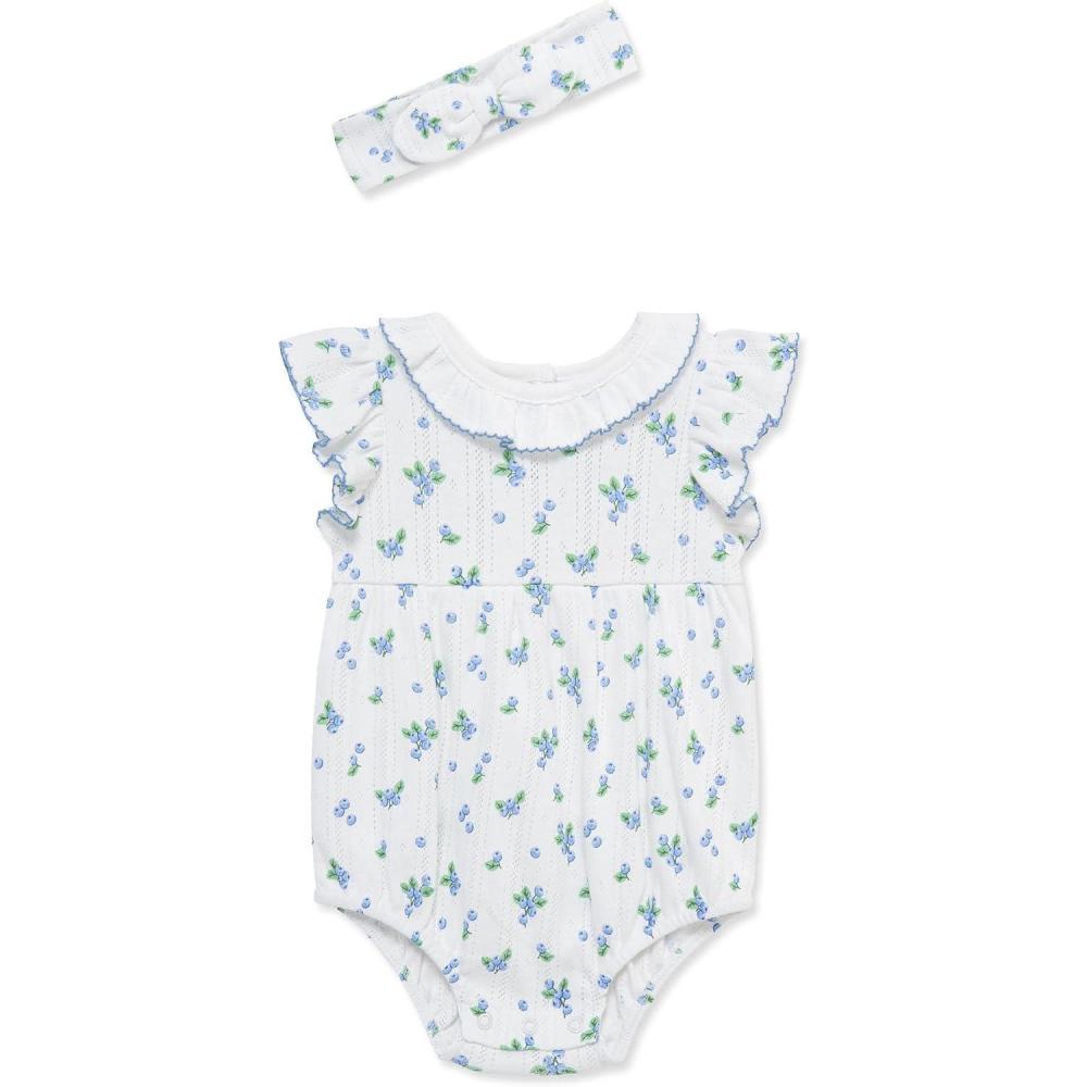 imageLittle Me Clothes for Baby Girls Tulip Bubble with Headband 3 to 12 MonthsWhiteBlue