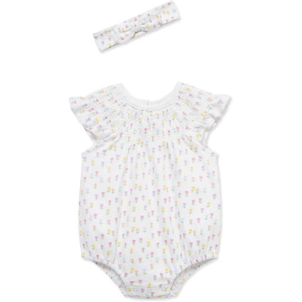 imageLittle Me Clothes for Baby Girls Tulip Bubble with Headband 3 to 12 MonthsWhitePink